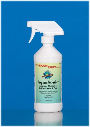 AquaSonic Aqueous Cleaner for Solder Paste & Flux - Premix, 1 Pint Spray Bottle